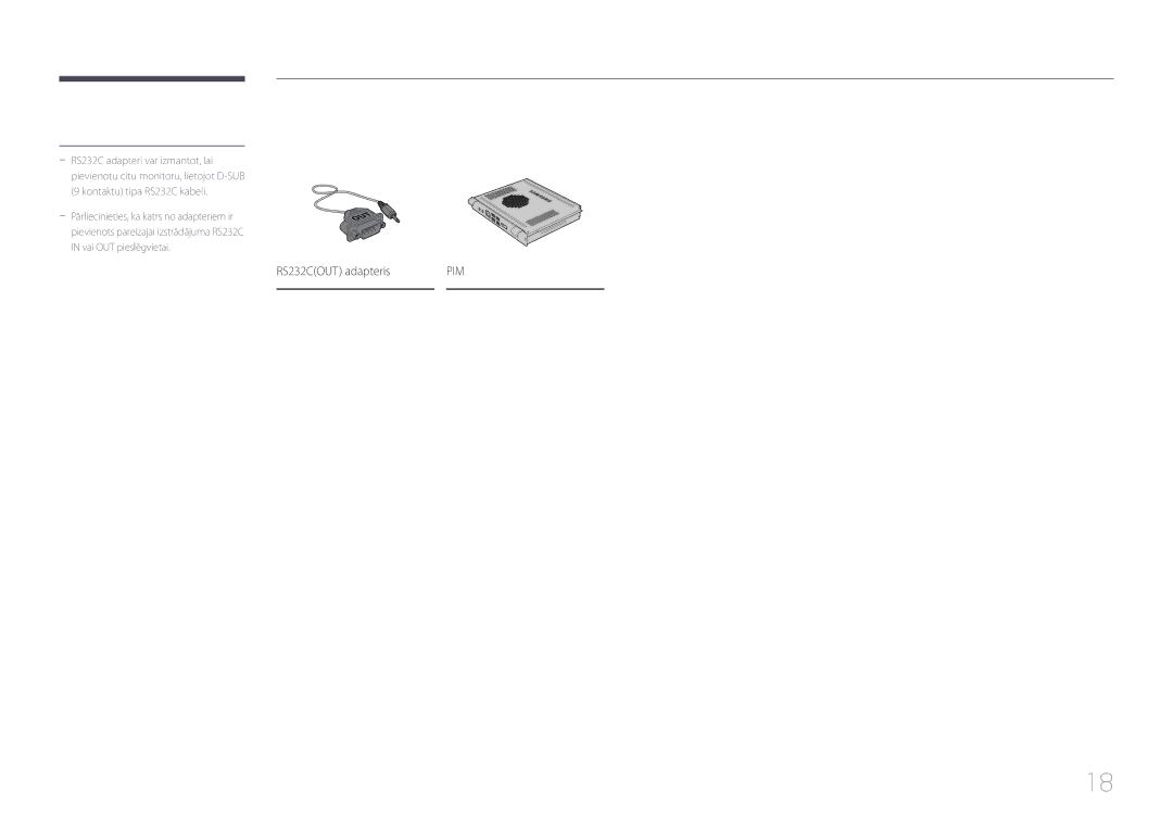 Samsung LH95MECPLBC/EN manual RS232COUT adapteris 