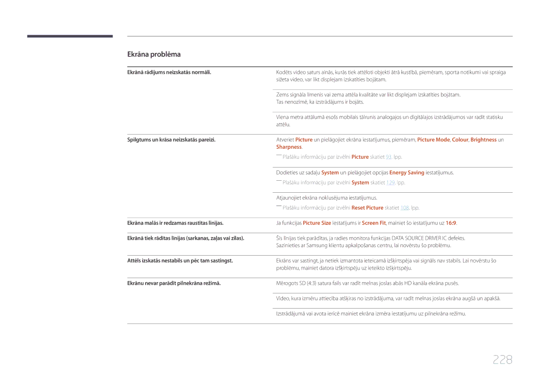 Samsung LH95MECPLBC/EN manual 228, Sharpness 