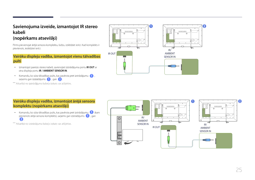 Samsung LH95MECPLBC/EN manual Vairāku displeju vadība, izmantojot vienu tālvadības pulti 