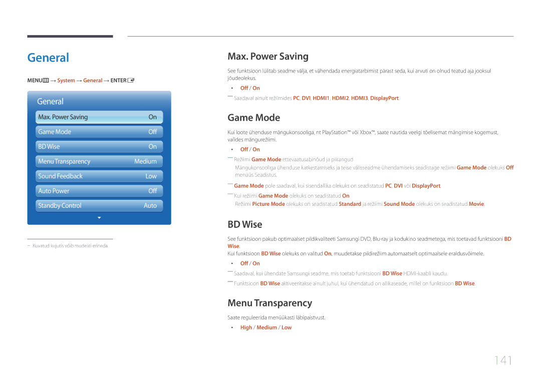 Samsung LH95MECPLBC/EN manual General, 141 