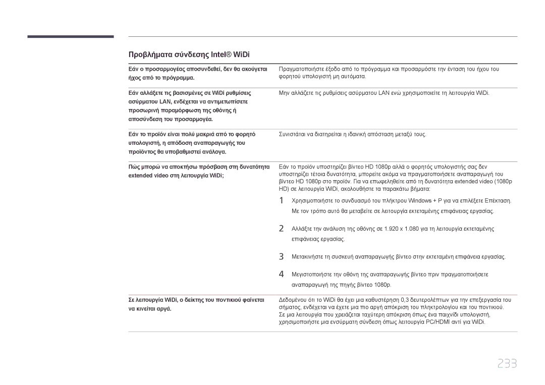 Samsung LH95MECPLBC/EN manual 233, Ήχος από το πρόγραμμα, Εάν το προϊόν είναι πολύ μακριά από το φορητό 