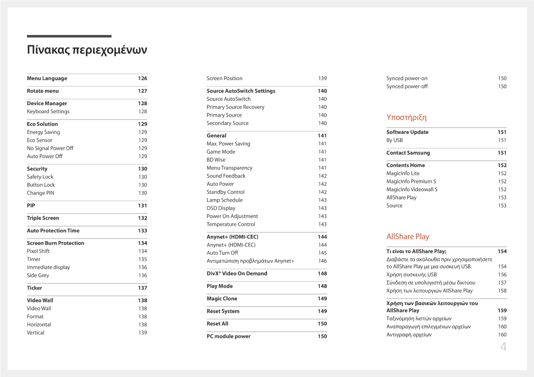 Samsung LH95MECPLBC/EN manual Υποστήριξη 