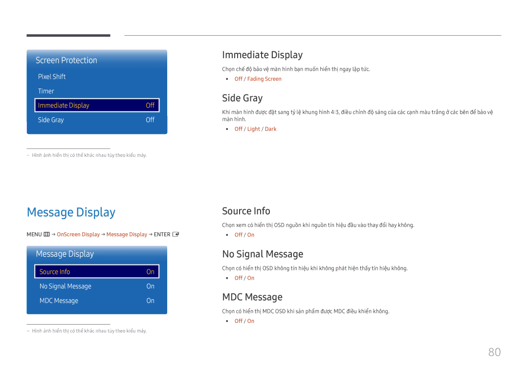 Samsung LH98QMFPLGC/XV, LH98QMFPBGC/XV, LH75QMFPLGC/XV manual Message Display 