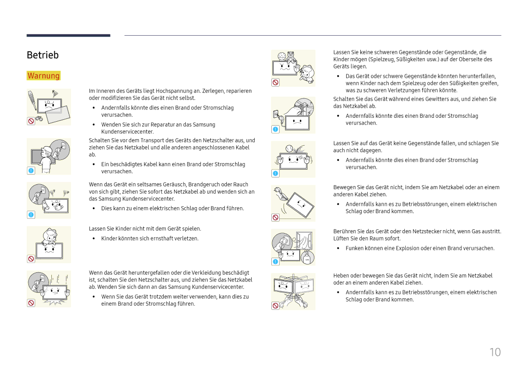 Samsung LH98QMFPBGC/EN, LH98QMFPLGC/EN, LH75QMFPLGC/EN manual Betrieb 