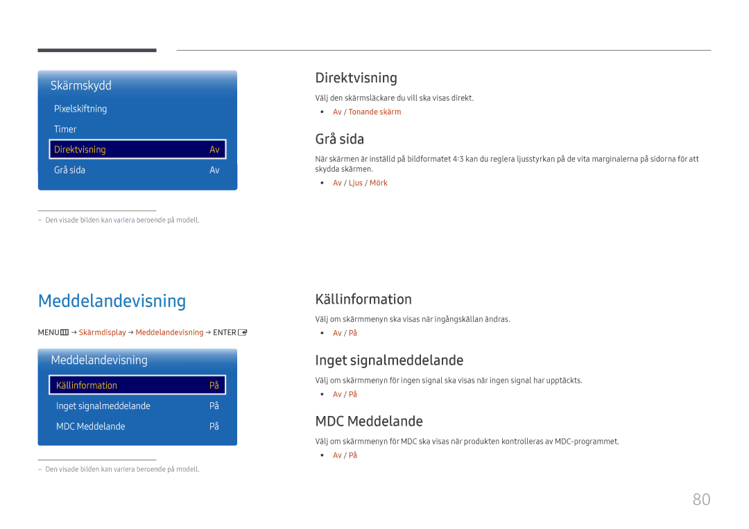 Samsung LH75QMFPLGC/EN, LH98QMFPLGC/EN, LH98QMFPBGC/EN manual Meddelandevisning 