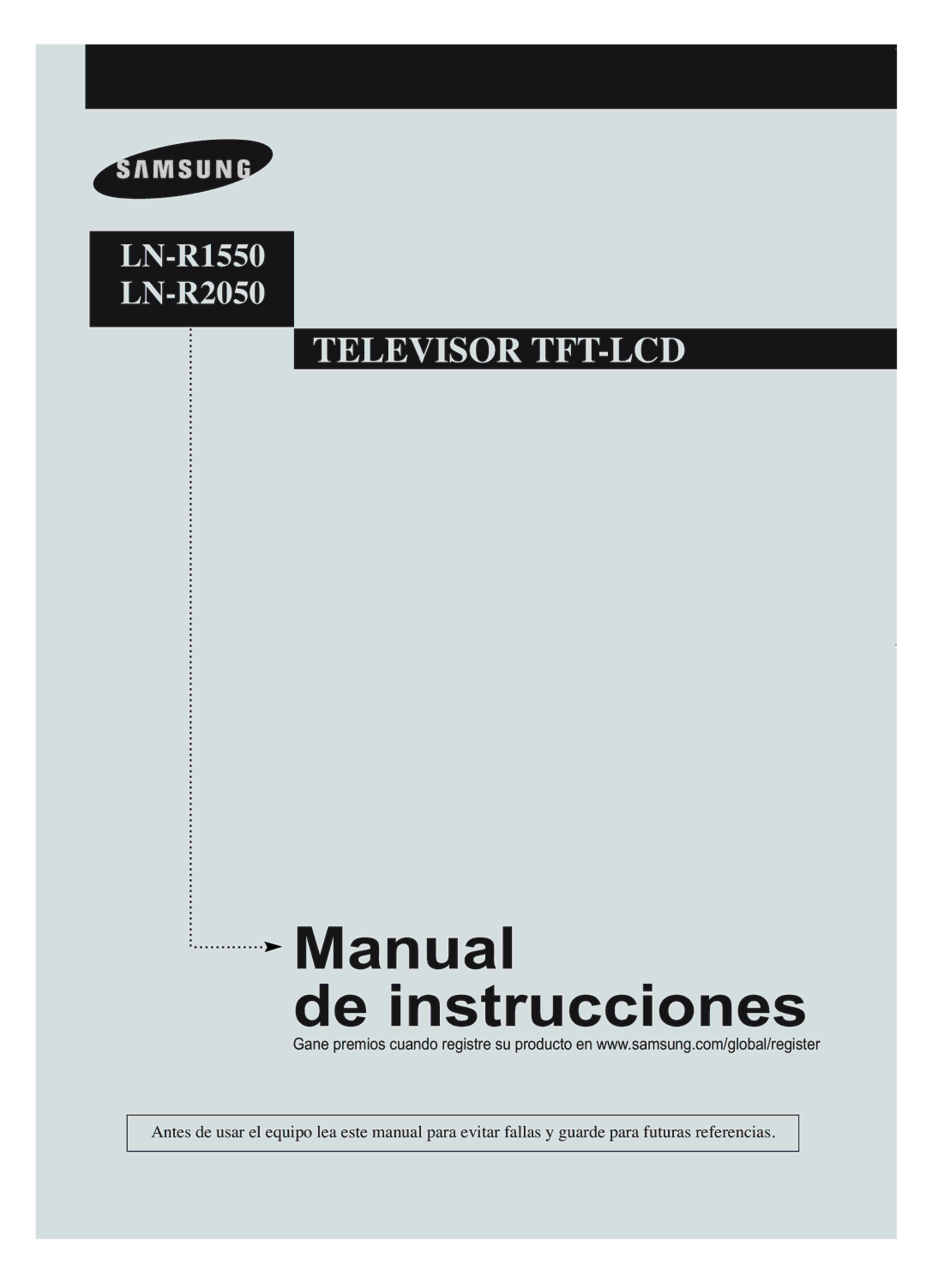 Samsung LN-R2050, LN-R1550 manual Manual De instrucciones 