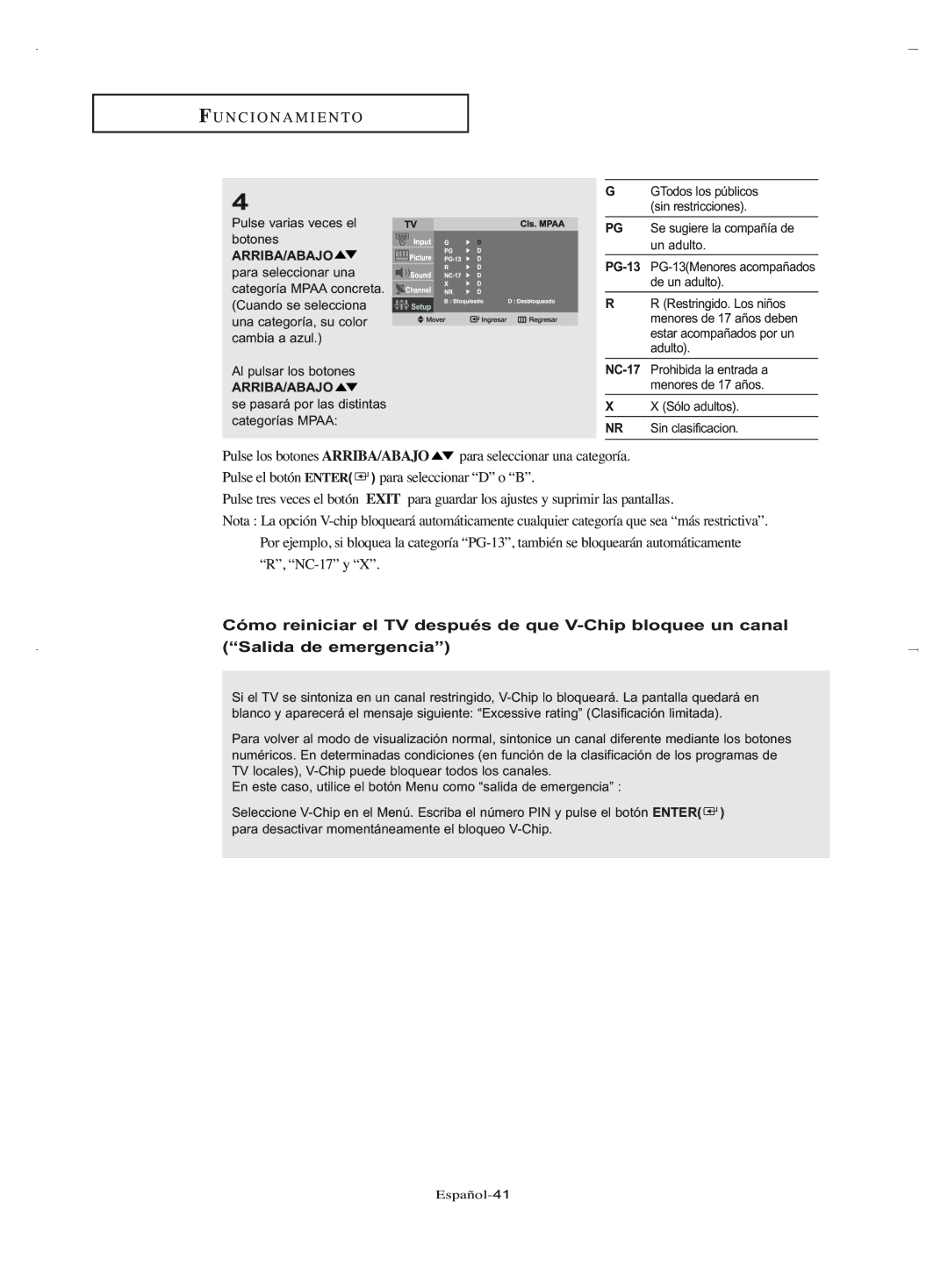 Samsung LN-R1550, LN-R2050 manual Español-41 