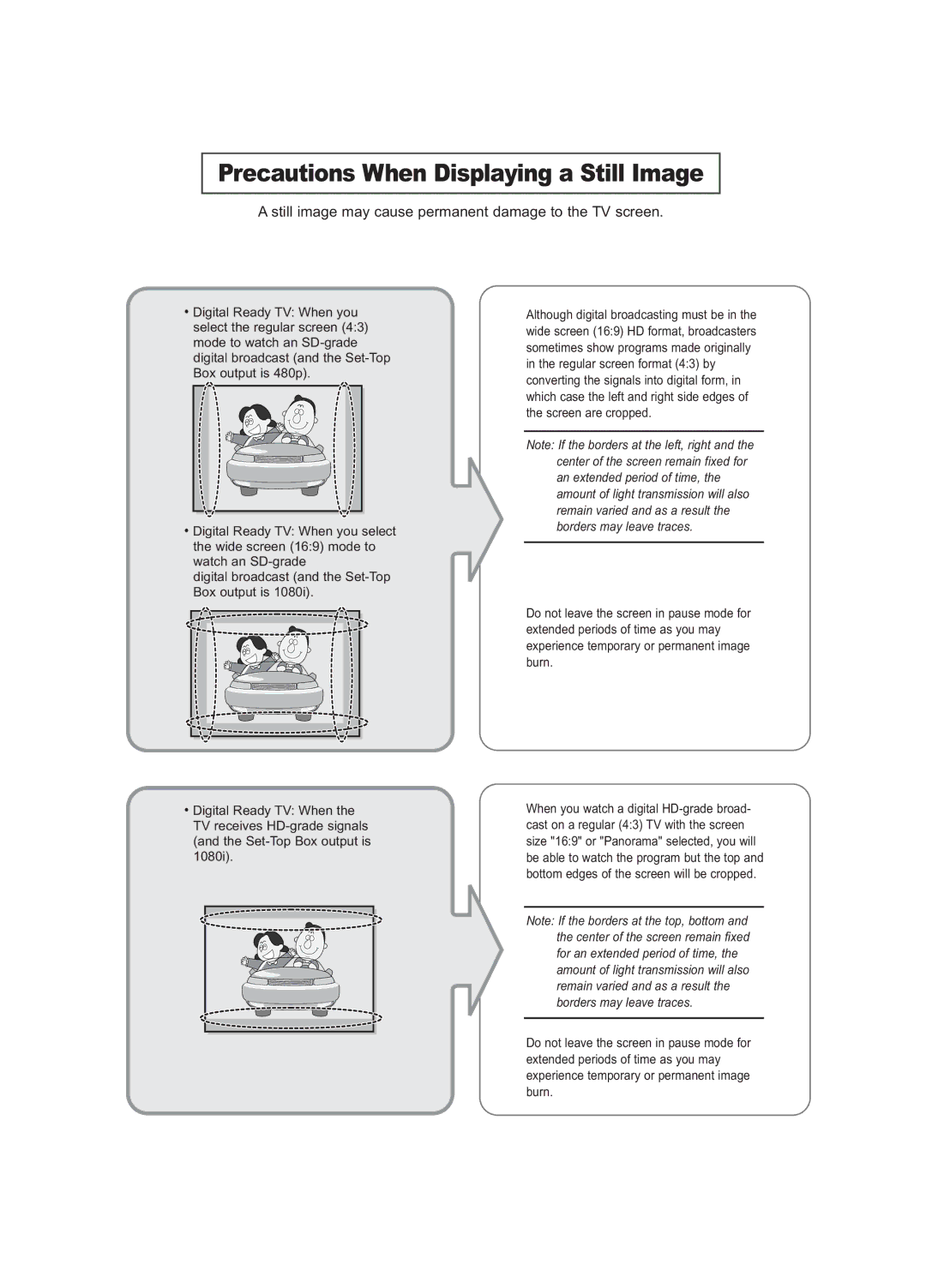 Samsung LN-R377D manual Precautions When Displaying a Still Image 