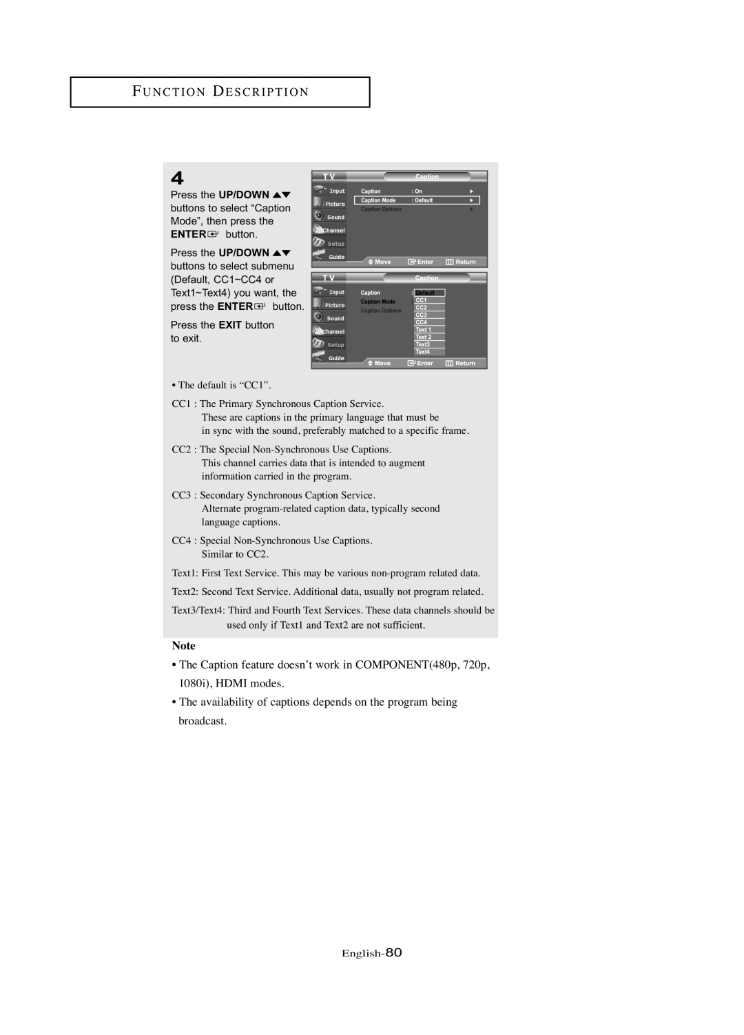 Samsung LN-R377D manual English-80 