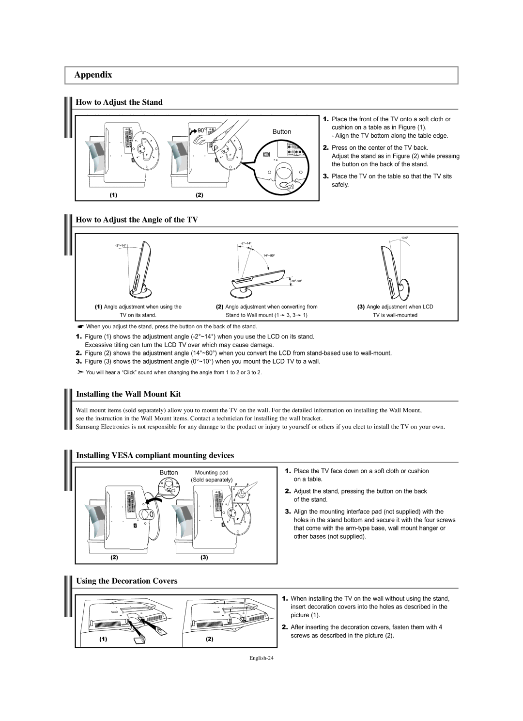 Samsung LN-S1951W manual Appendix 