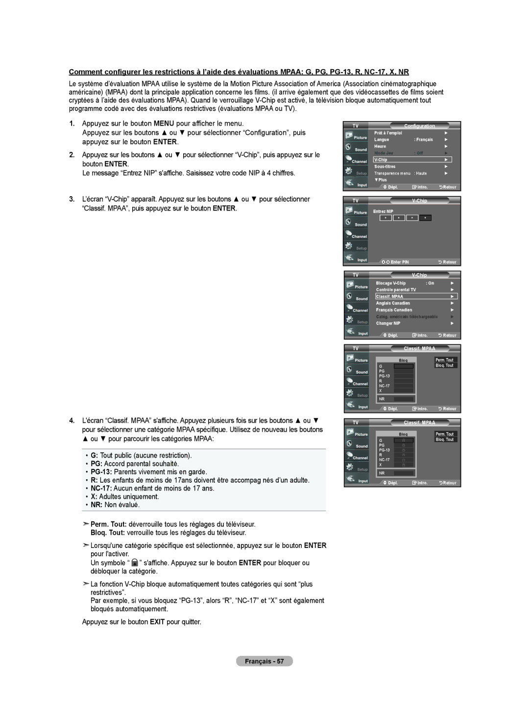 Samsung LN-T4642H manual Anglais Canadien Français Canadien 