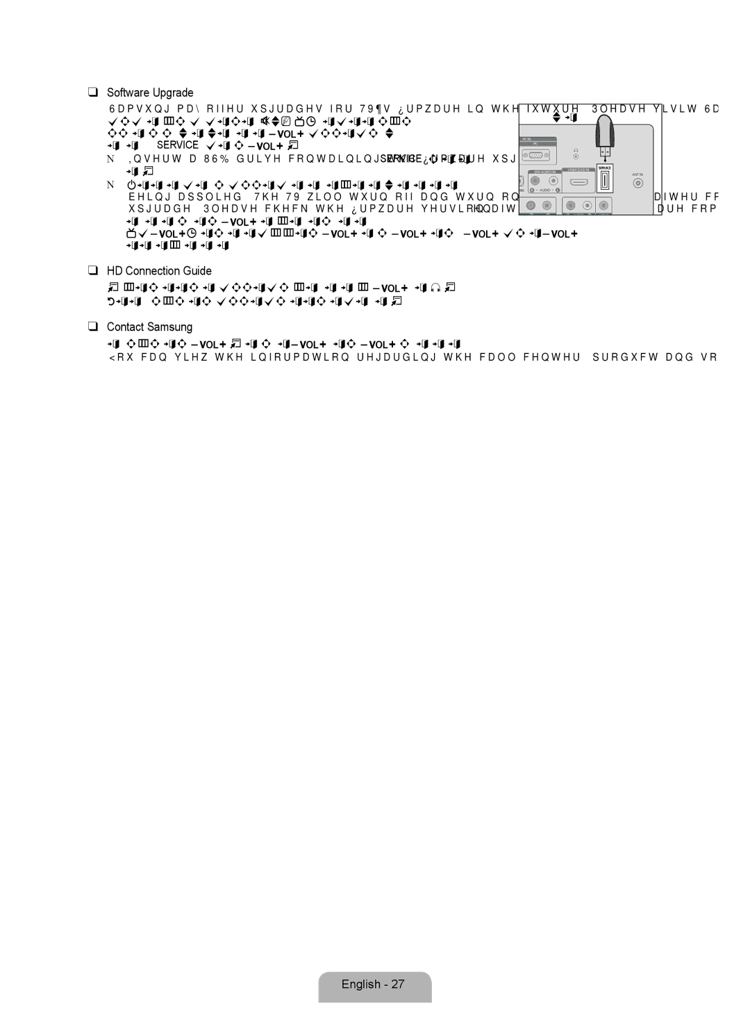 Samsung LN22B650T6D, LN19B650T6D user manual Software Upgrade, HD Connection Guide, Contact Samsung 