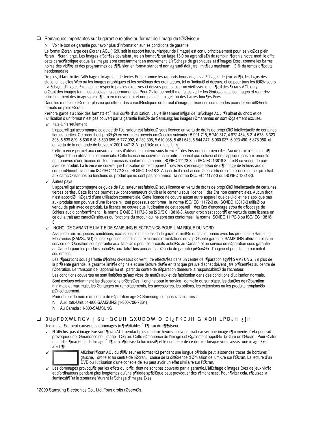 Samsung LN19B650T6D user manual Précautions à prendre durant laffichage dune image fixe, États-Unis seulement, Autres pays 