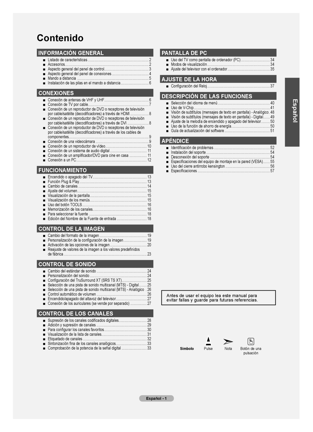 Samsung LN22A0J1D, LN22A330, Series L3 user manual Contenido 