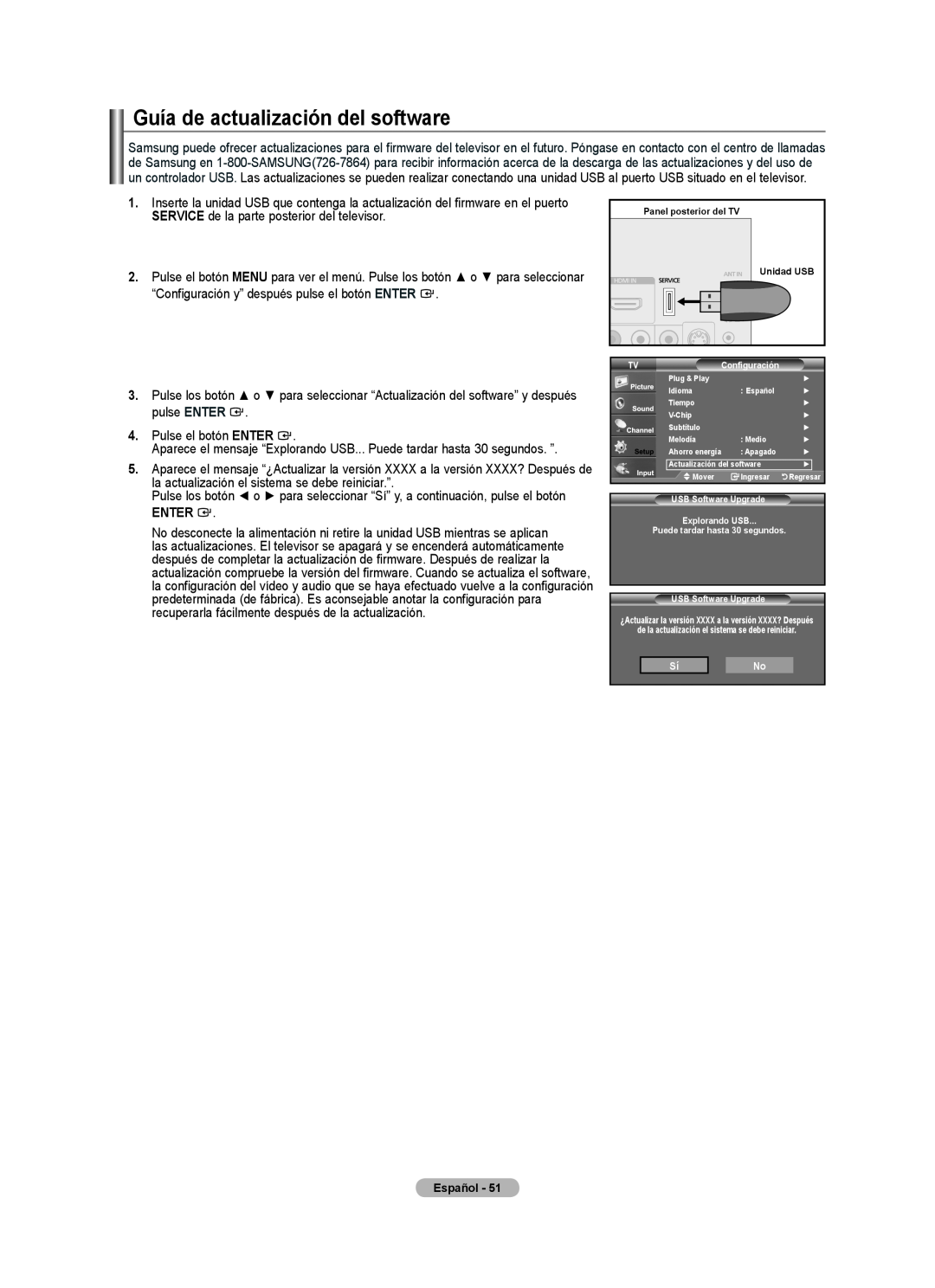 Samsung LN22A330, LN22A0J1D, Series L3 user manual Guía de actualización del software, Enter 