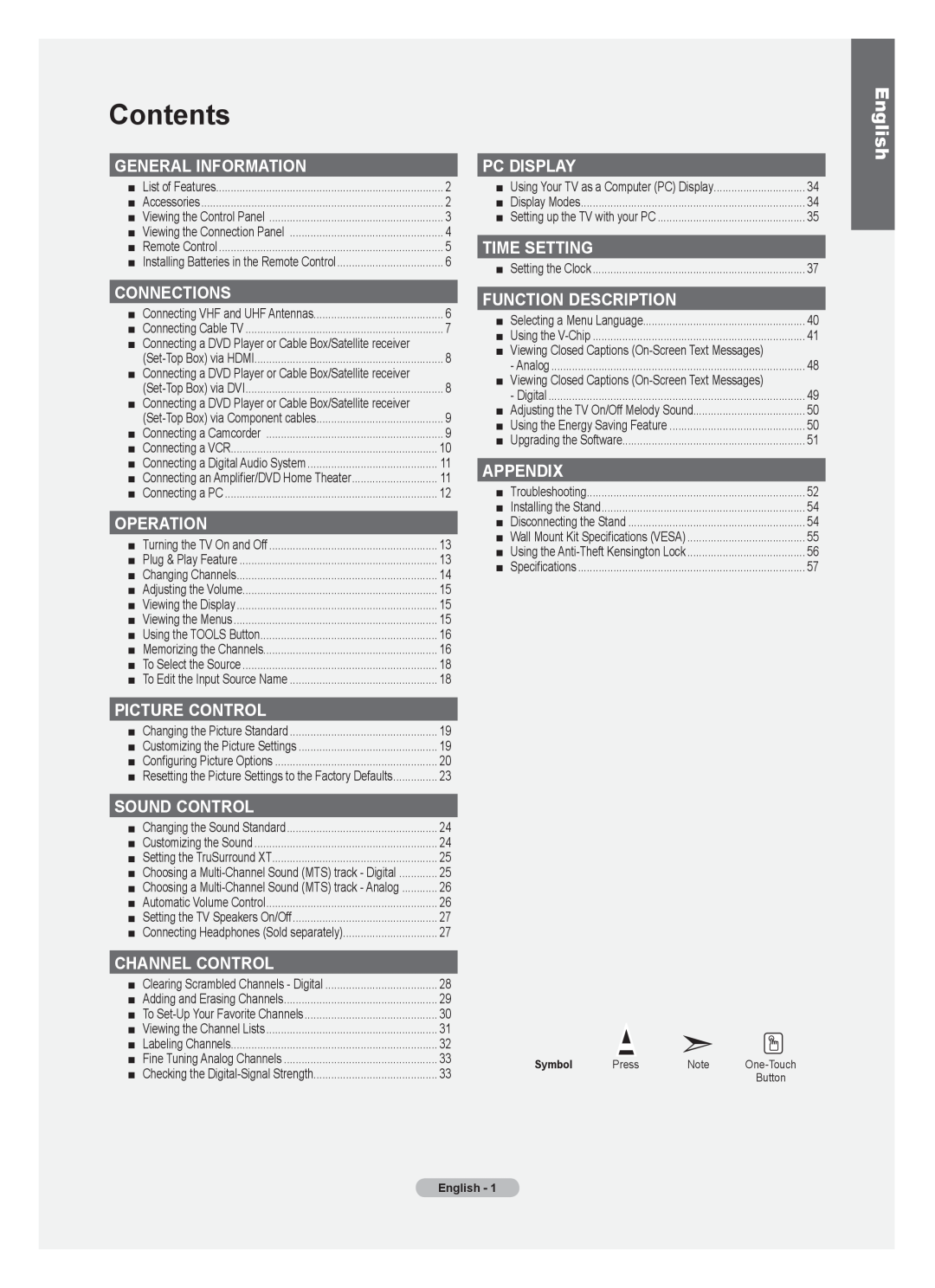 Samsung LN22A330, LN22A0J1D, Series L3 user manual Contents, English 