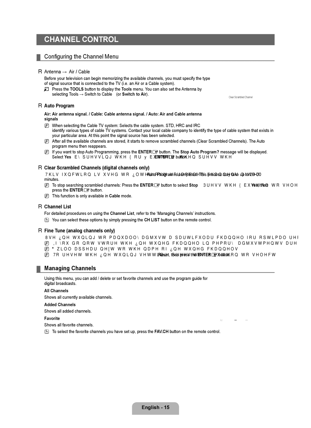 Samsung LN22B50 user manual Channel Control, Configuring the Channel Menu, Managing Channels 