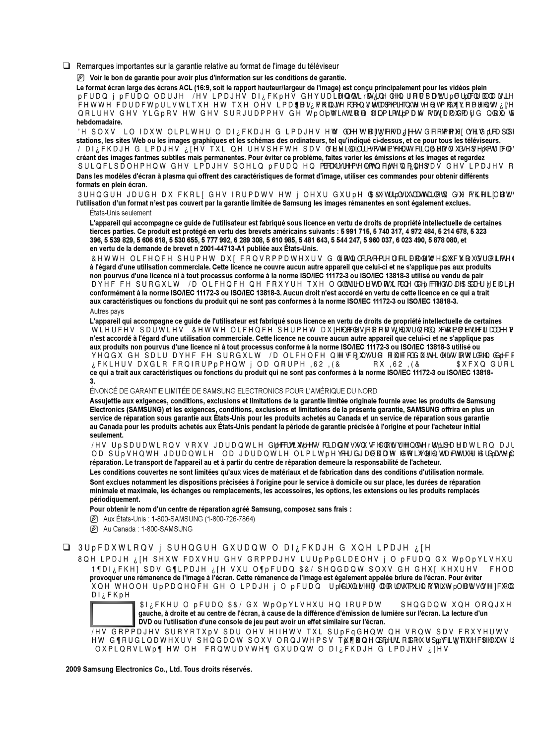 Samsung LN22B50 user manual Précautions à prendre durant laffichage dune image fixe, États-Unis seulement, Autres pays 