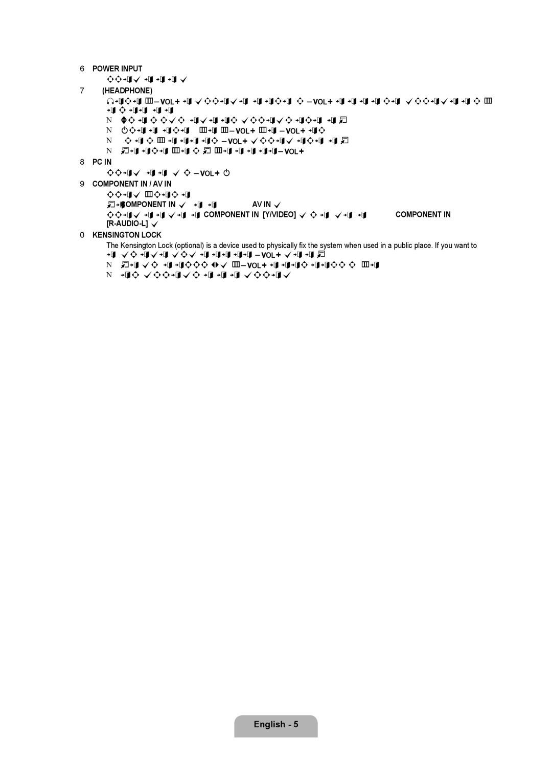 Samsung LN22B50 user manual Connects the supplied power cord, Hheadphone 