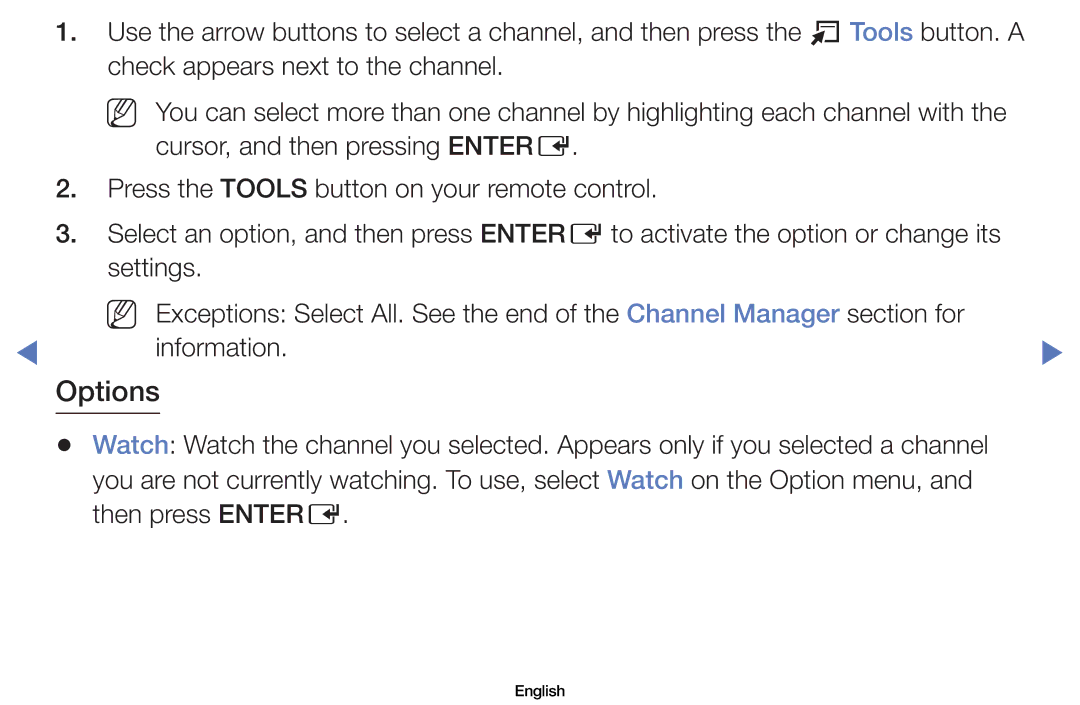 Samsung LN37D550, LN26D450 manual Options 