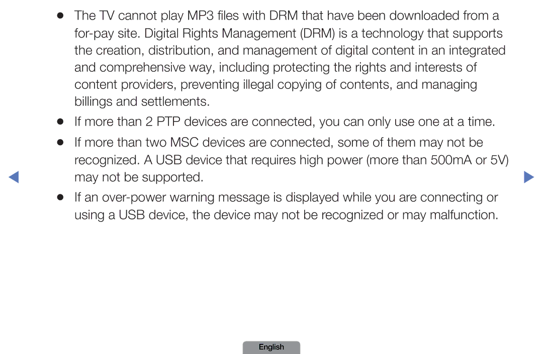 Samsung LN26D450, LN37D550 manual May not be supported 