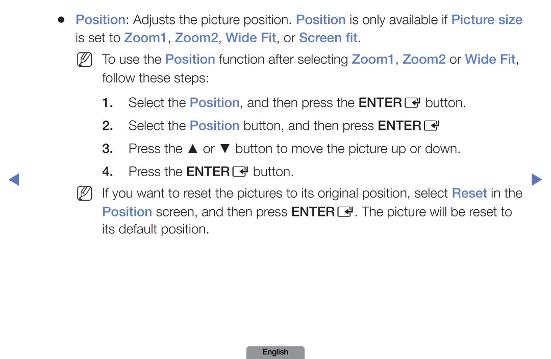 Samsung LN37D550, LN26D450 manual Is set to Zoom1, Zoom2, Wide Fit, or Screen fit 