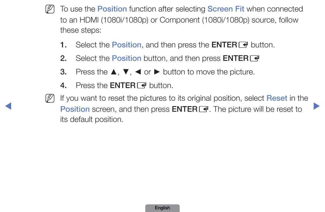 Samsung LN26D450, LN37D550 manual Its default position 