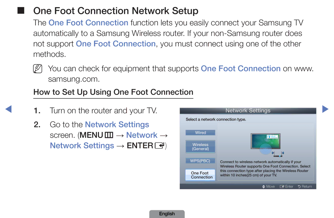 Samsung LN26D450, LN37D550 manual Screen. MENUm → Network →, Network Settings → Entere 