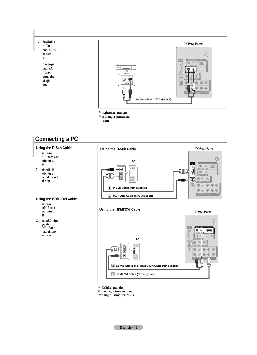 Samsung LN32A450C1 user manual Connecting an Amplifier/DVD Home Theater, PC output jack on your computer 