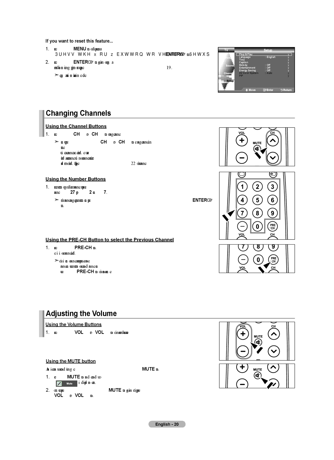 Samsung LN32A450C1 user manual Changing Channels, Adjusting the Volume 