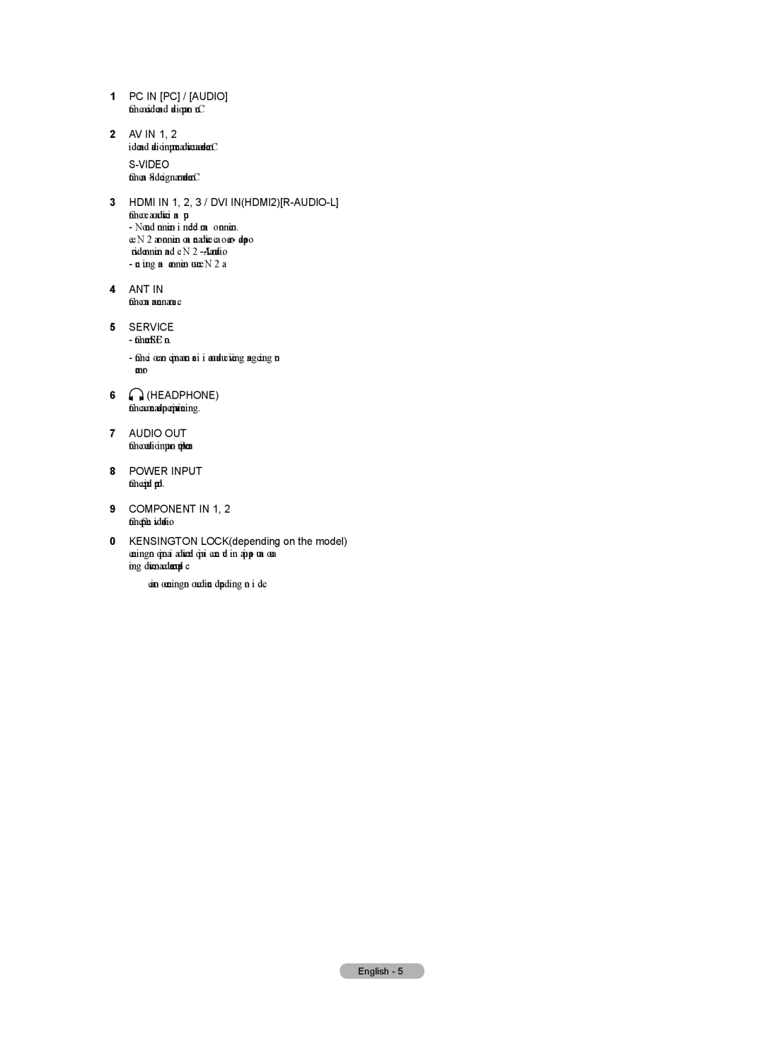 Samsung LN32A450C1 user manual PC in PC / Audio, AV in 1, Hdmi in 1, 2, 3 / DVI INHDMI2R-AUDIO-L 