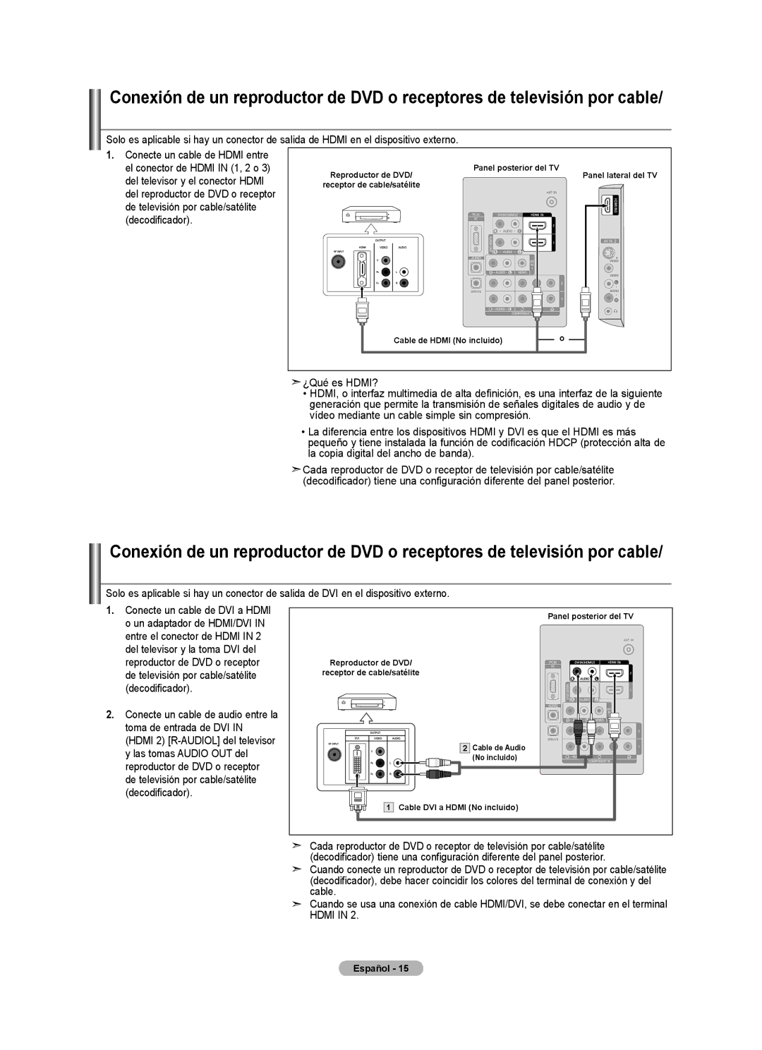 Samsung LN32A450C1 user manual Cable de Audio 