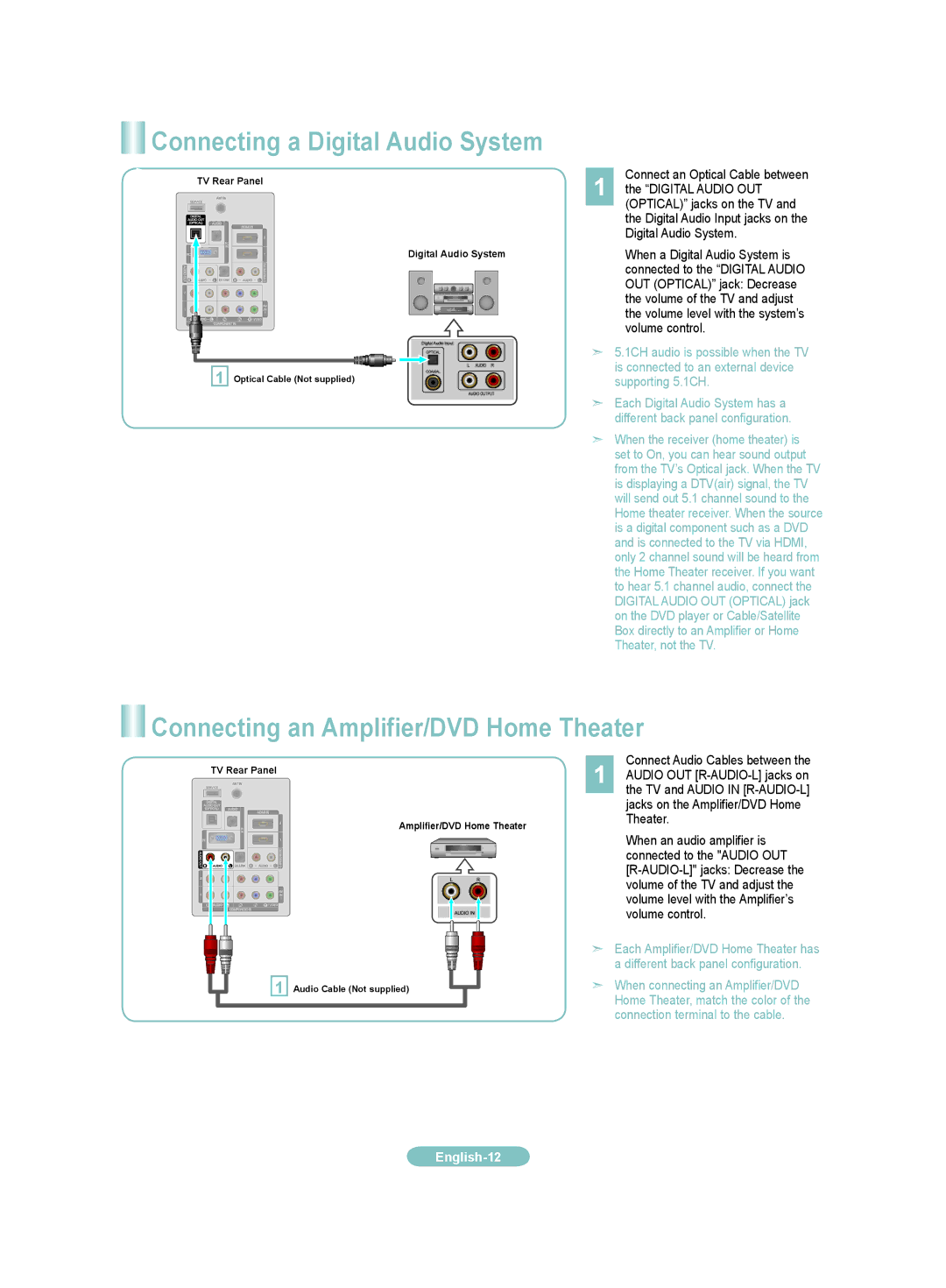 Samsung LN32A450C1D, LN26A450C1D, LN40A450C1D, LN37A450C1D manual English-12 