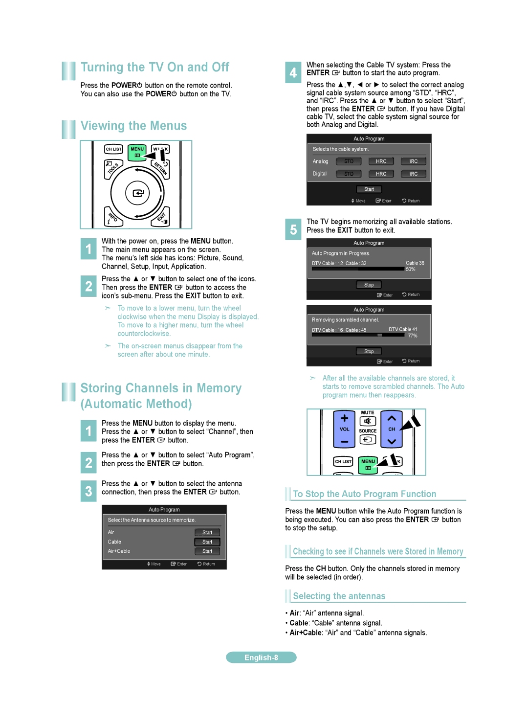 Samsung LN32A620AF, LN40A620AF setup guide Then press the Enter button, Connection, then press the Enter button 