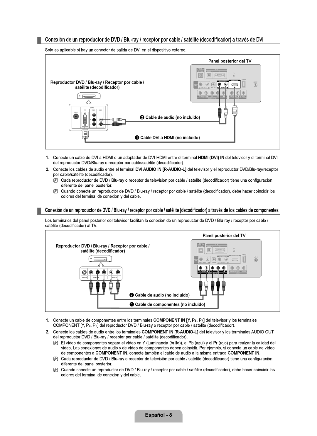 Samsung LN19B361, LN32B360, LN26B360, LN19B360, LN22B360 user manual Español 