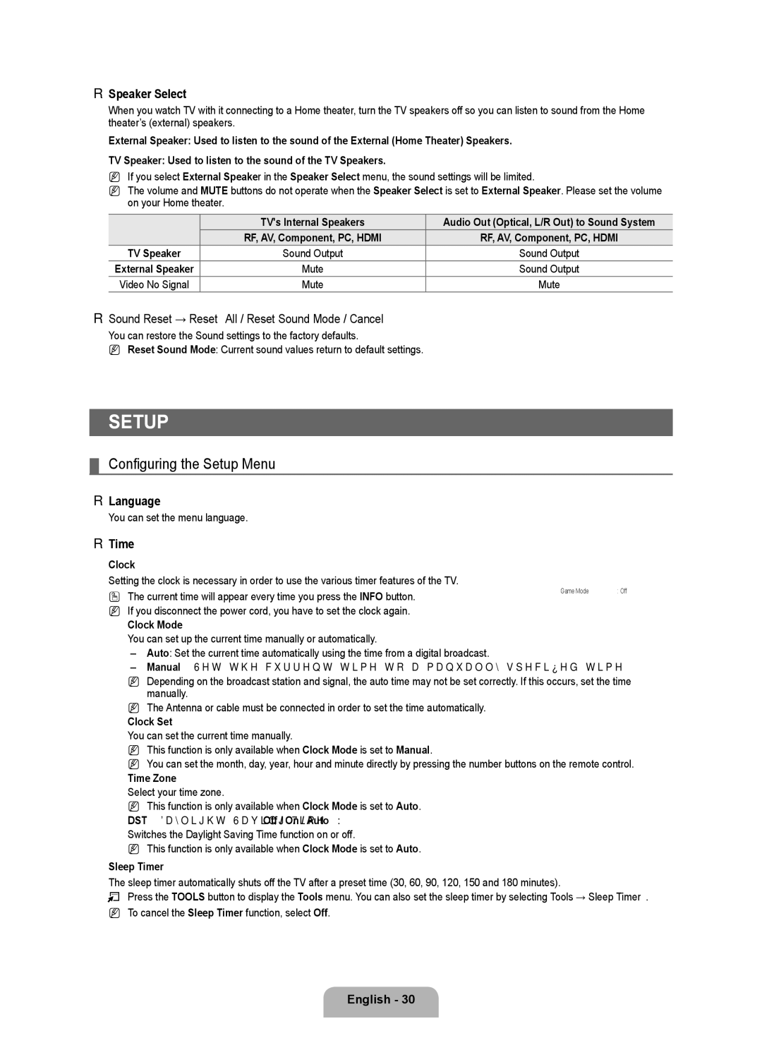 Samsung LN22B460, LN32B460, LN26B460 user manual Configuring the Setup Menu 