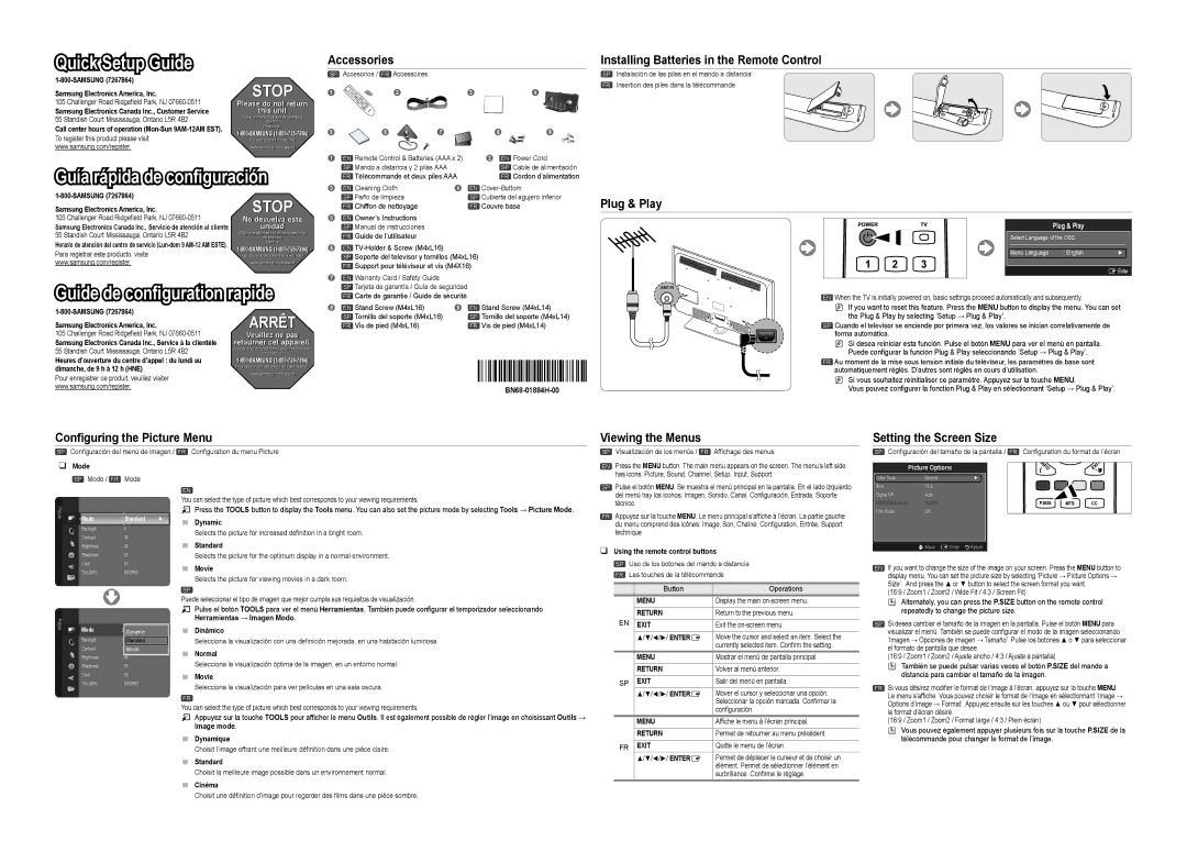 Samsung LN32B540 setup guide Accessories, Installing Batteries in the Remote Control, Plug & Play 