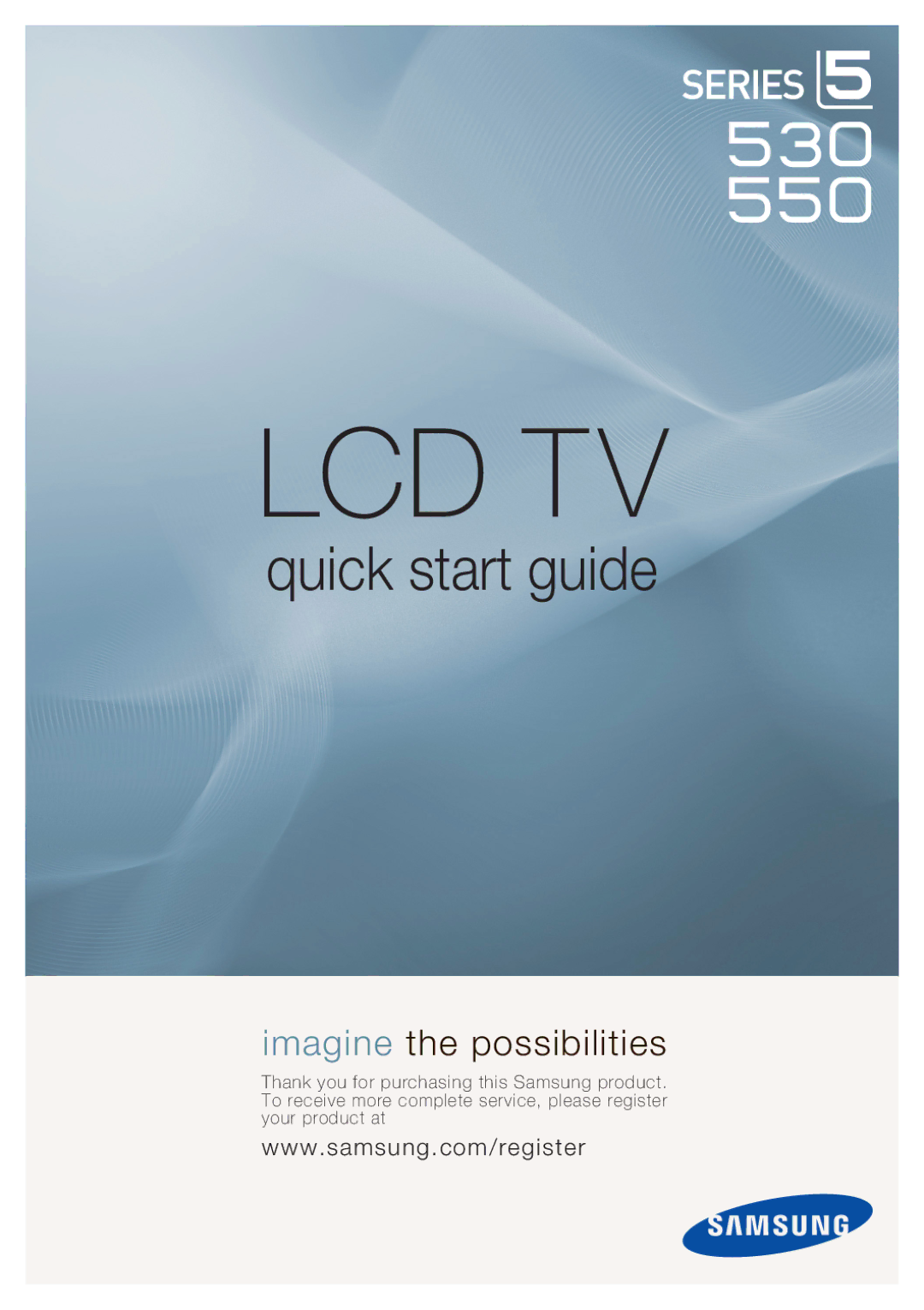 Samsung LN32B55 quick start Lcd Tv 