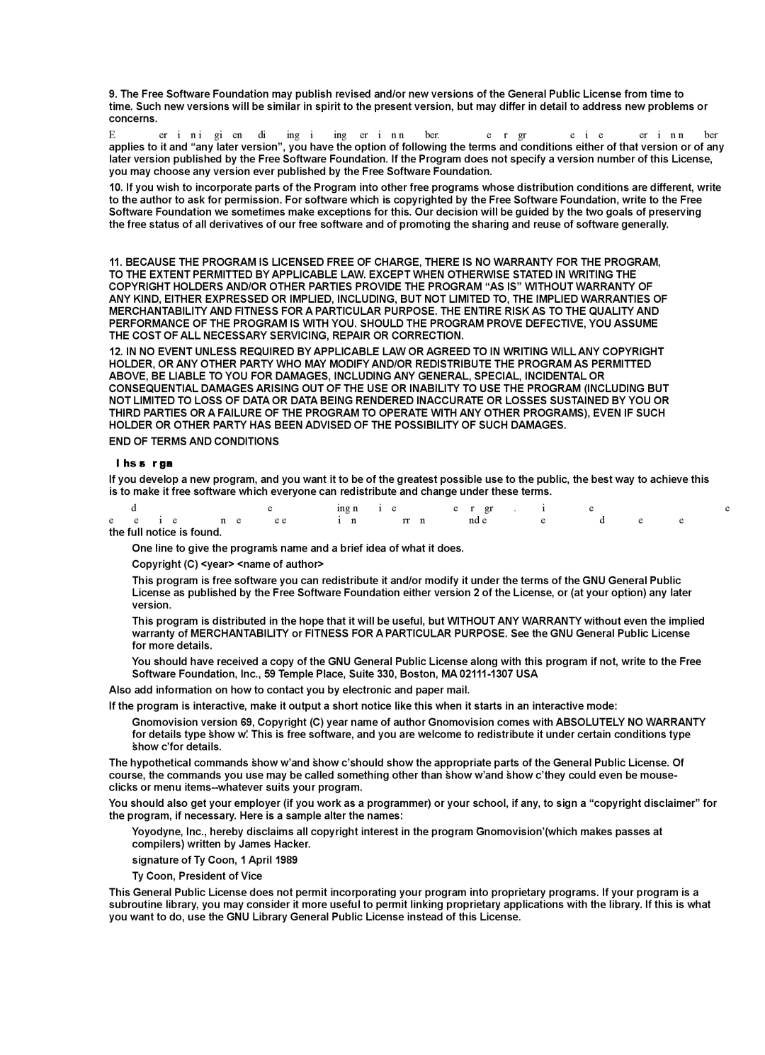 Samsung LN40A630M1F user manual No Warranty, How to Apply These Terms to Your New Programs 