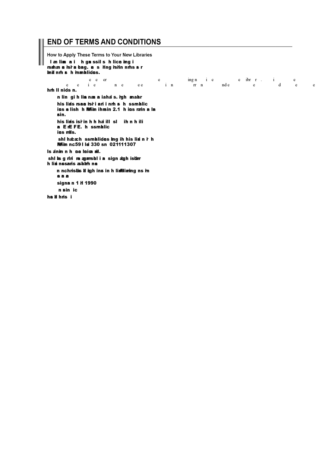 Samsung LN40A630M1F user manual END of Terms and Conditions, How to Apply These Terms to Your New Libraries 