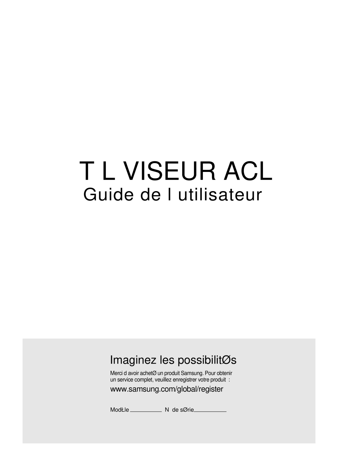 Samsung LN40A630M1F user manual Téléviseur ACL, De série 