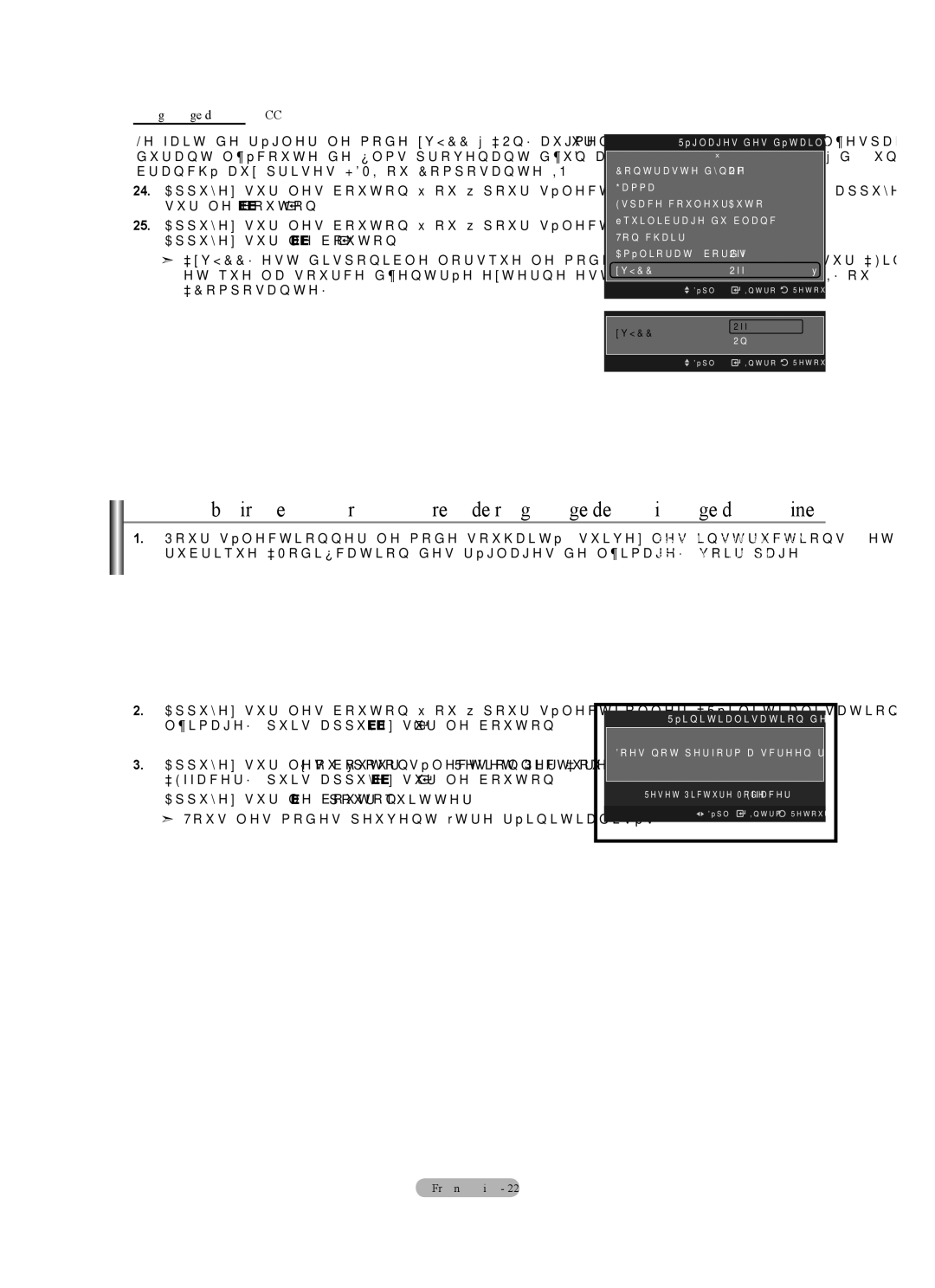 Samsung LN40A630M1F user manual Rétablir les paramètres de réglage de l’image d’usine, Réglage du xvYCC 