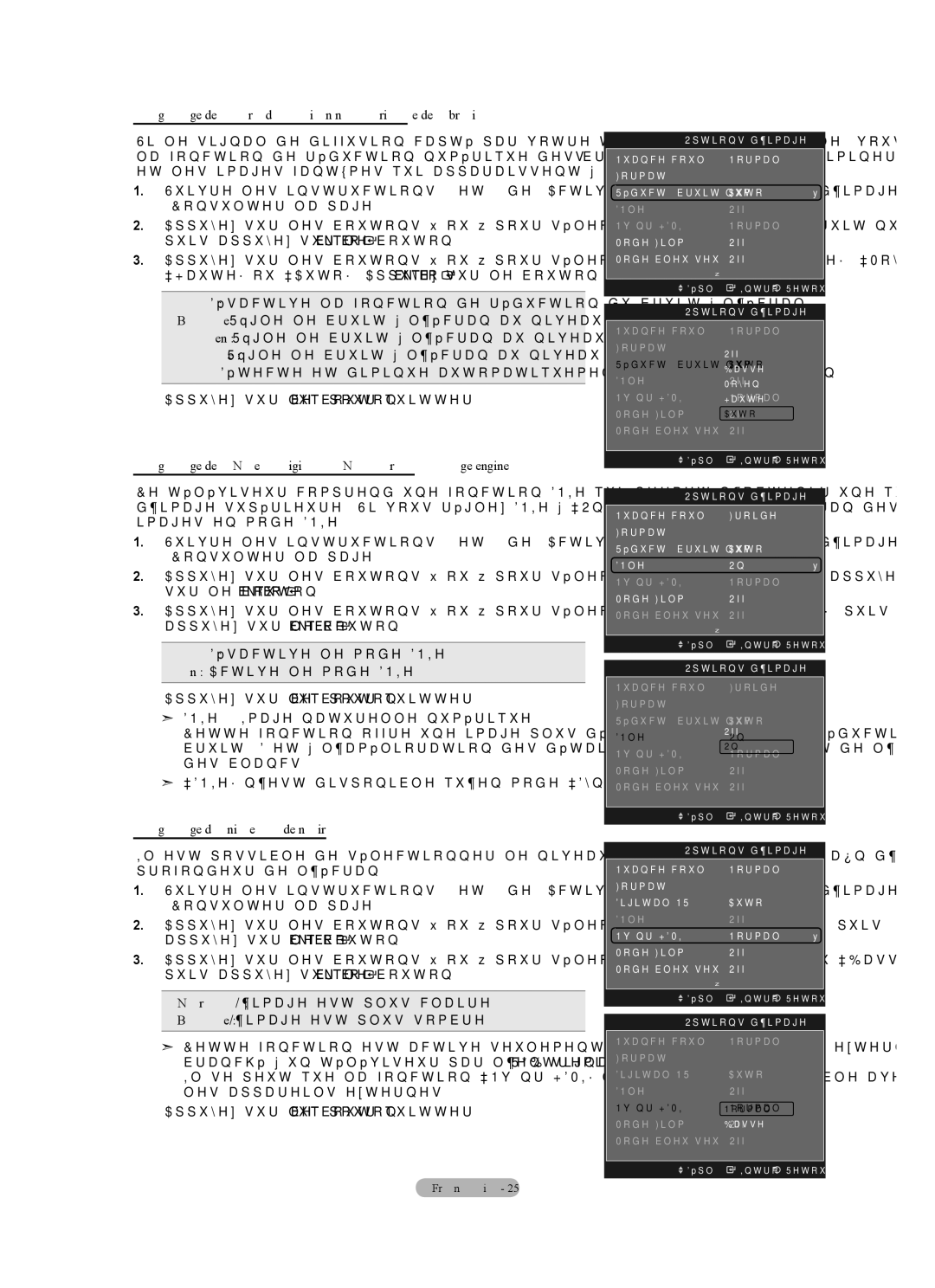 Samsung LN40A630M1F user manual Réglage de la réduction numérique des bruits, Réglage de DNIe Digital Natural Image engine 