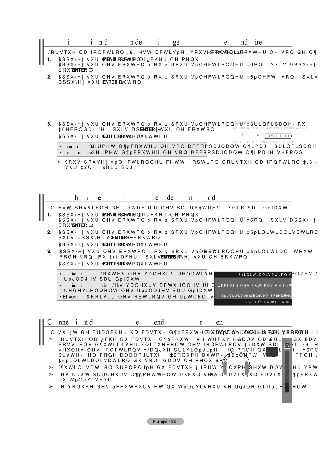 Samsung LN40A630M1F user manual Activation du son de l’image ISI secondaire, Rétablir les paramètres de son par défaut 