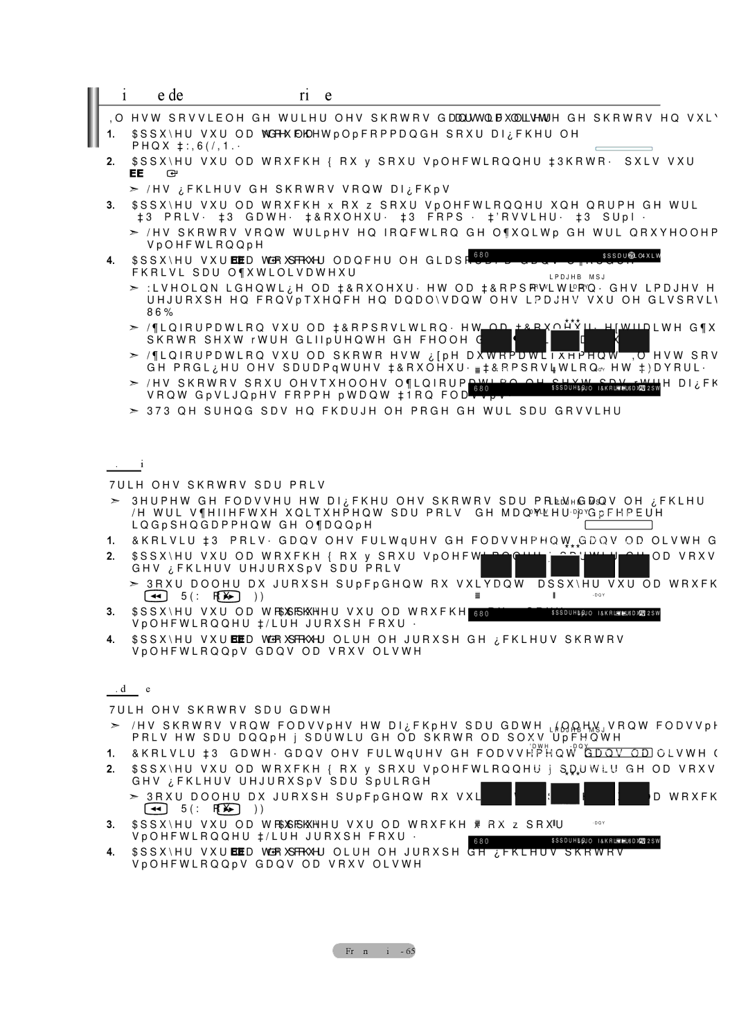 Samsung LN40A630M1F user manual Liste de photos triées, Mois, Trie les photos par mois, Date, Trie les photos par date 