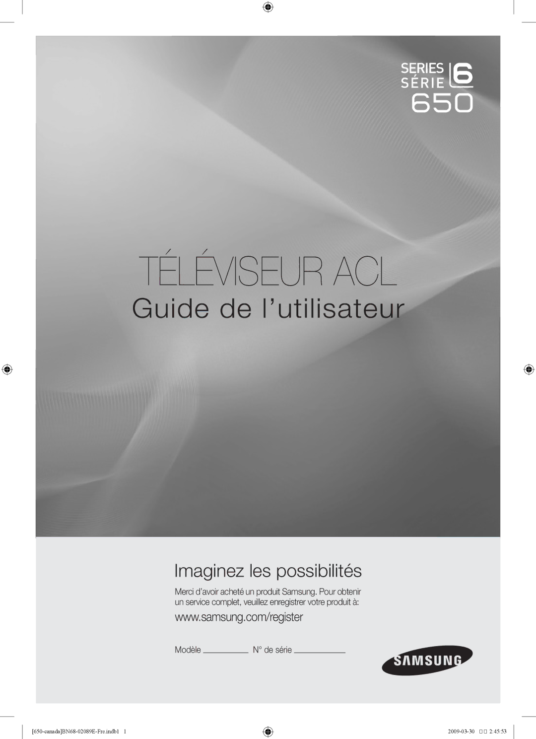 Samsung LN40B60, LN46B60 user manual Téléviseur ACL 