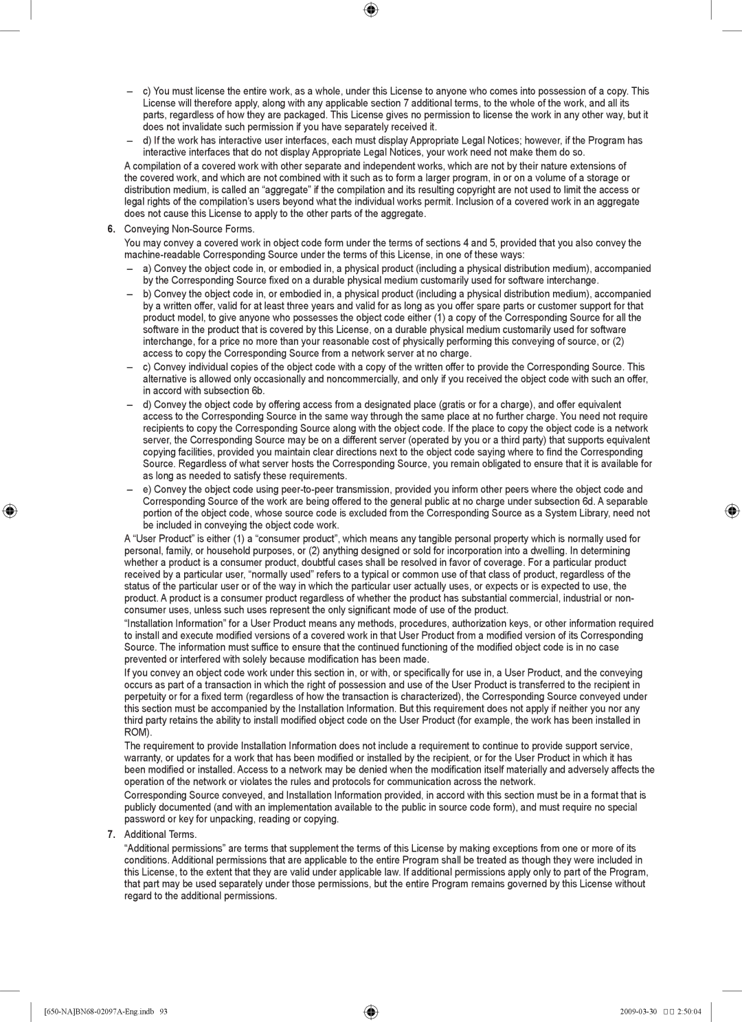 Samsung LN46B60, LN40B60 user manual Conveying Non-Source Forms 