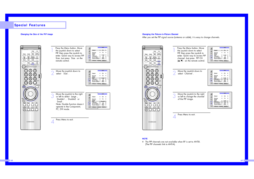 Samsung LN437W instruction manual Changing the Size of the PIP image, Changing the Picture-in-Picture Channel 