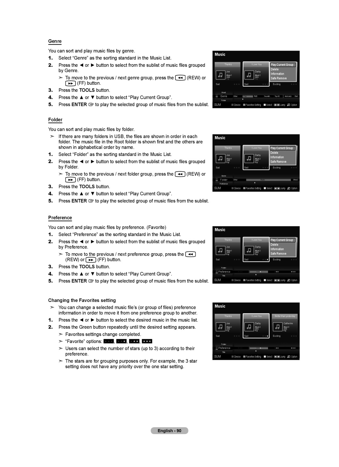 Samsung LN46A950D1F, LN55A950D1F user manual Genre, Folder 