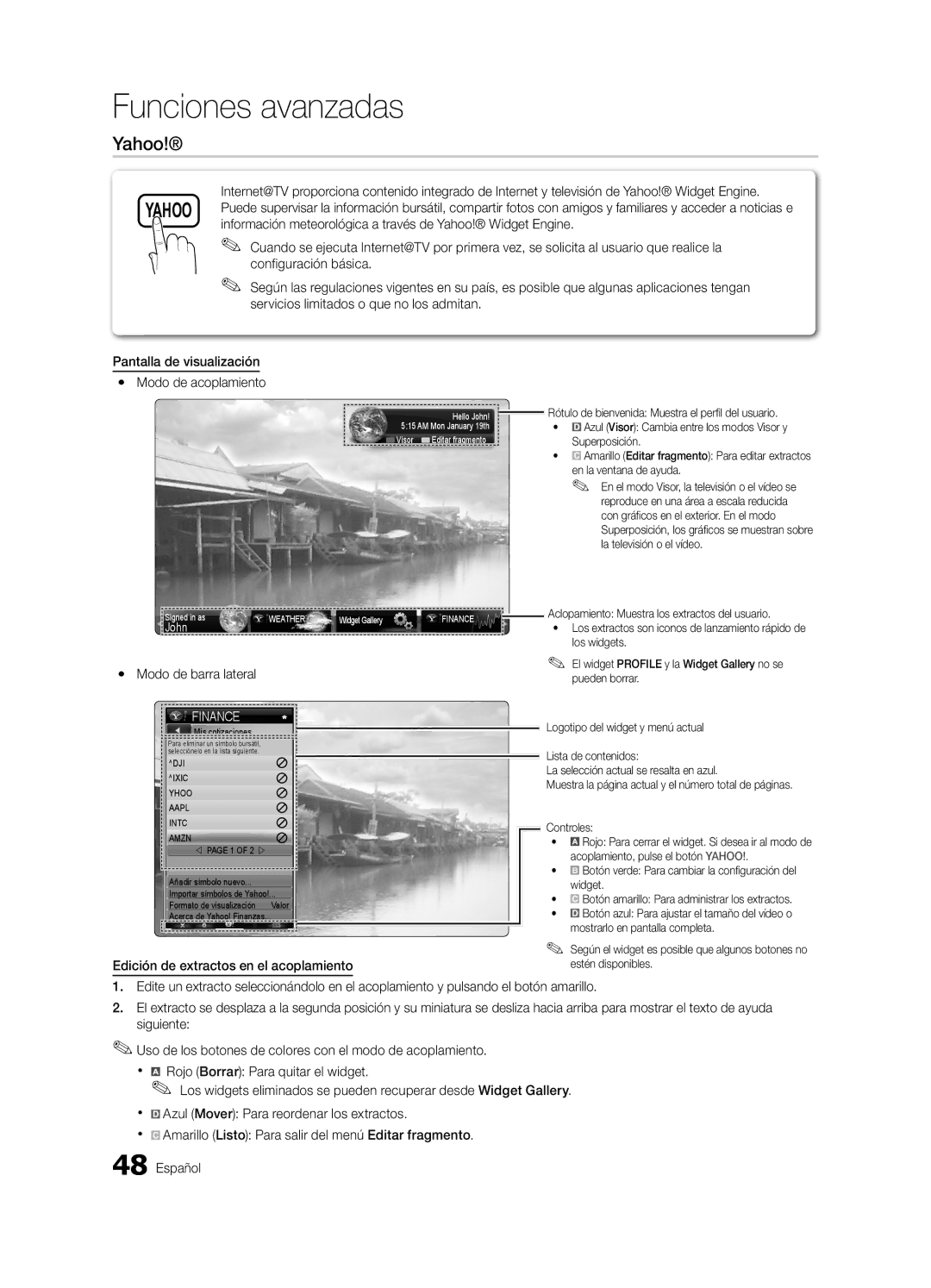 Samsung LN46C750 user manual Edición de extractos en el acoplamiento 